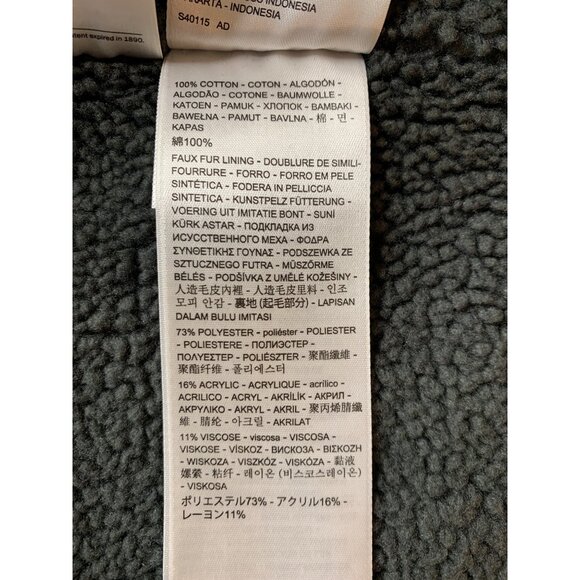 Levi Mens Black Denim Sherpa-Lined Trucker Jacket M RII10590 EUC Snap - Picture 7 of 14